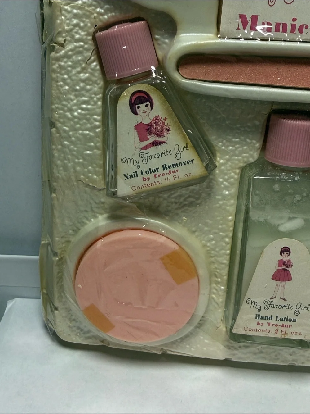 Vintage My Favorite Girl Manicure Set by Tre-Jur Child’s Vanity Grooming Set NOS